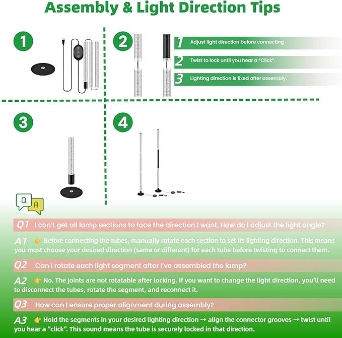 Standing Grow Light with 3 Light Modes & Timer – 48 Inch Vertical Grow Lights for Indoor Plants, Full Spectrum Floor Grow Light with Timer, Tall Grow Lights for Indoor Plants