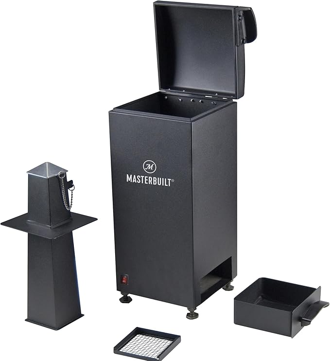 Masterbuilt® Slow and Cold Smoker Accessory Attachment With Removable Ash Tray for Masterbuilt Vertical BBQ Smokers in Black, 10" x 10" x 18", Model MB20100112