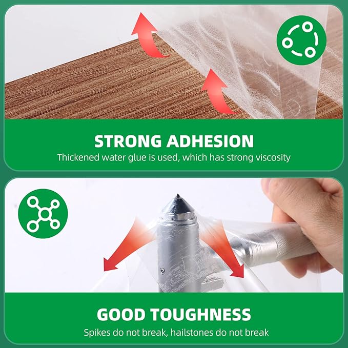 Greenhouse Repair Tape, 6.3 mil Thickness Greenhouse Plastic Tape, Clear UV Resistant Greenhouse Sheeting Coverings Film Tape(5inX213ft)