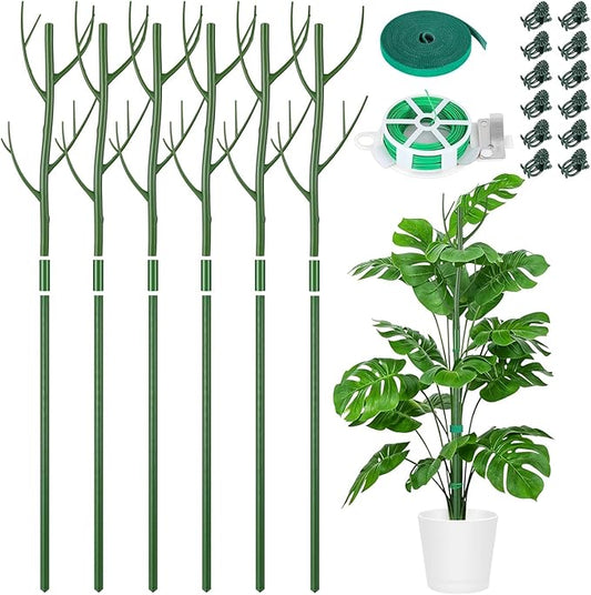 6 Pack Monstera Plant Support Stakes 27.56 Inch Stackable Plant Sticks Twigs Support Tall Plant Trellis for Indoor Climbing Potted Plants