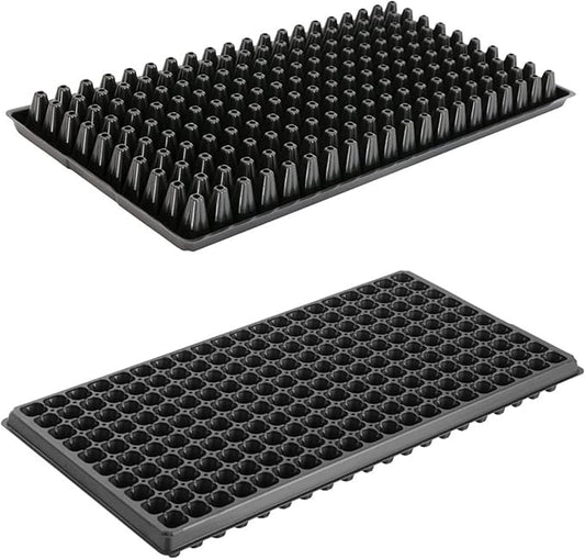 200 Cell Plug Tray, 10pcs-Pack Thick Durable Seed Starter Flats Vegetable Fruit Seeds Seedling Plastic Plug Farmer Nursery Trays Propagation