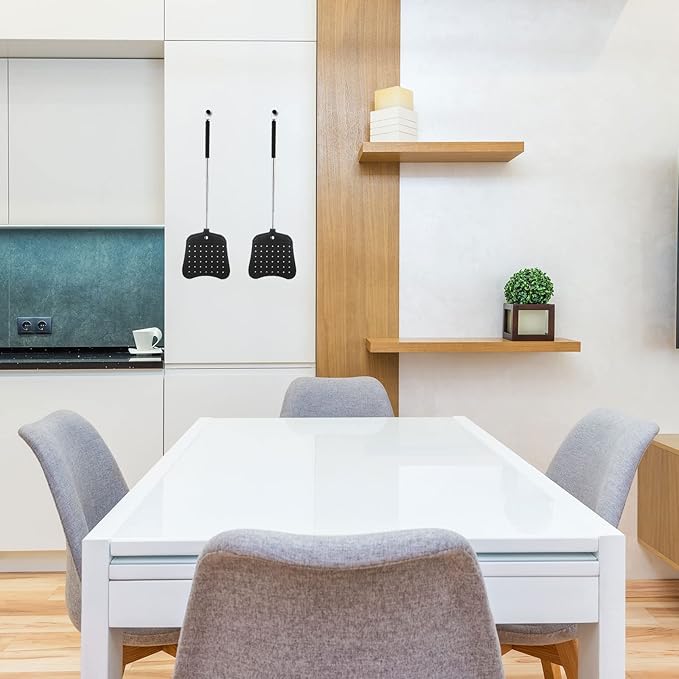 Foxany Leather Fly Swatter, Telescopic Heavy Duty Fly Swatters, Flexible Manual Flyswatters Set, Extendable Swatter with Stainless Steel Long Handle for Indoor Outdoor