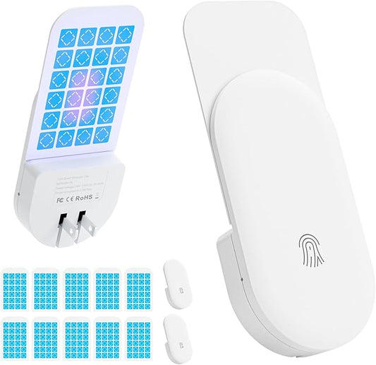 Fly Trap Indoor, 3 in 1 Plug-in Fruit Fly Trap,2 Trap White and 10 Glue Cards, Fruit Fly Traps for Indoors, Flying Insect Trap for Gnat, Moth, Mosquito, Suitable for Every Part of The Home