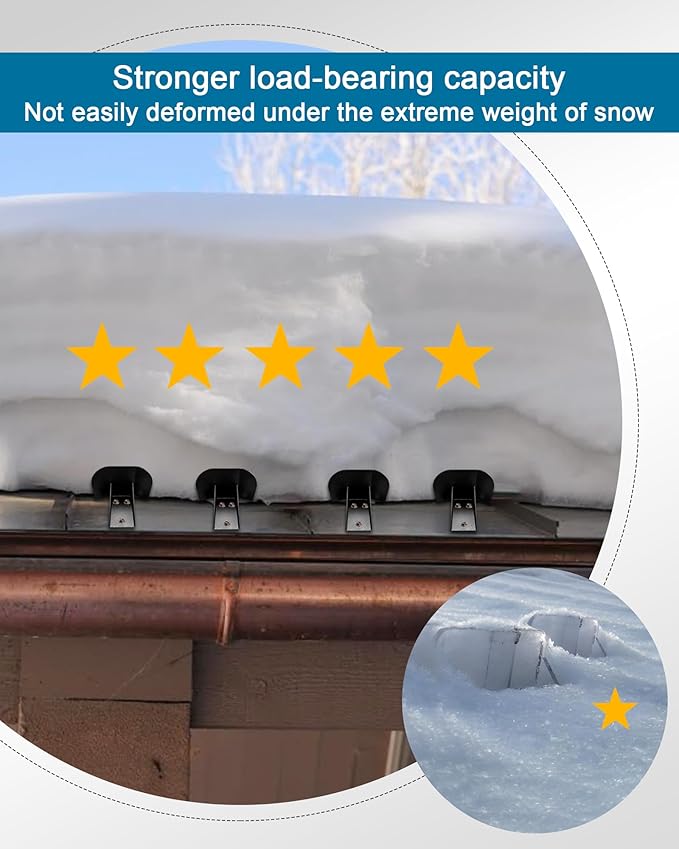 Snow Guard Snow Stops for Metal Steel Roof, Stop from Sliding Off Your Metal Roof, with Adhesive Gasket and Screws（25 Pack）