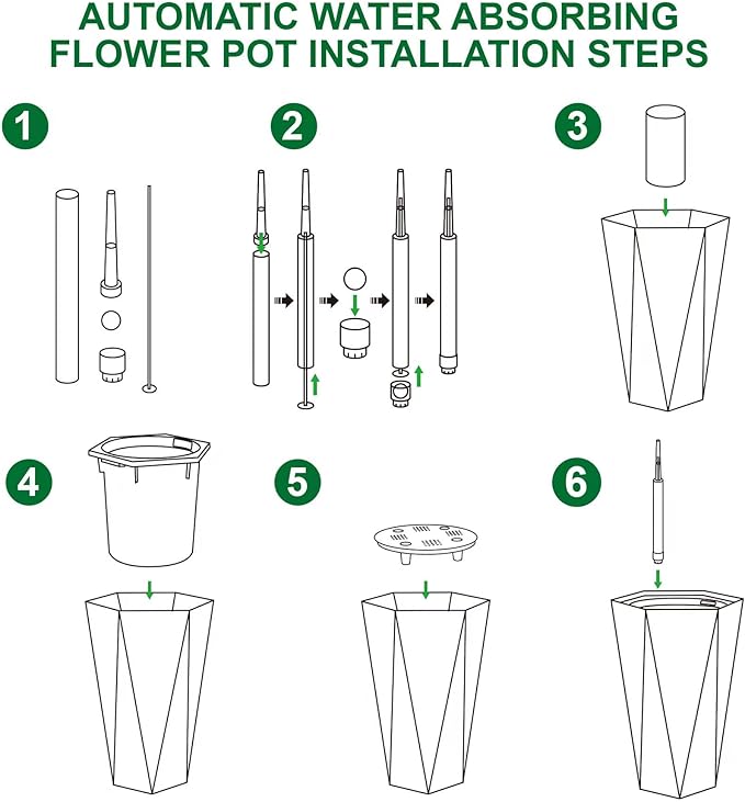 23 Inch Tall Outdoor Planters Set of 2, Self Watering Pots for Indoor Plants with Water Level Monitor & Drainage Hole & Wheels, Large Planter Pots for Garden, Patio, Balcony, Lounge, White