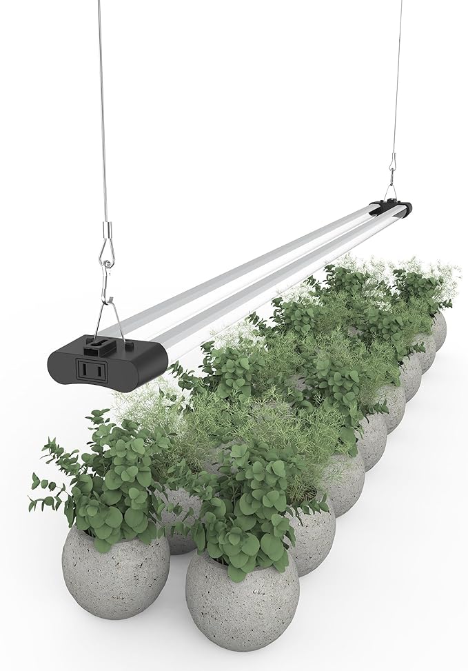 LED Grow Light Full Spectrum Light Linkable 5000K Daylight + 660nm Red Indoor Plant Lighting Fixture (4-Pack 4 FT)