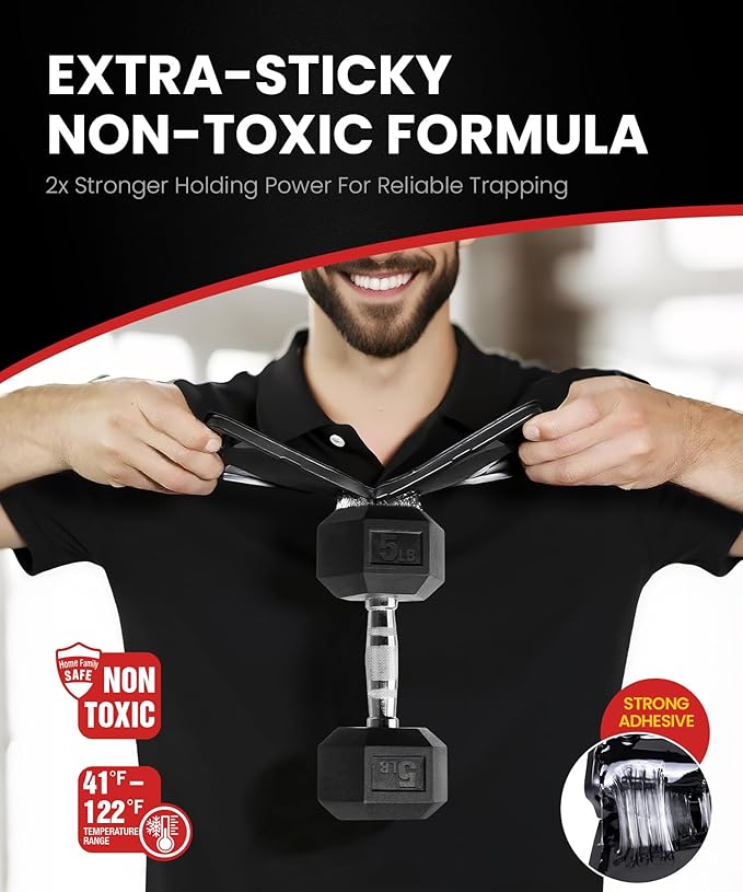 Sticky Mouse Traps for Indoor Use – 6 Pack Rat Glue Traps with Bait Slot, Pet Safe Rodent Catcher for Kitchen, Garage, Basement – Catches Mice, Snakes, Roaches,Non-Toxic, Medium Size