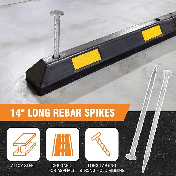 Tandefio 36 Pcs 14 Inch Rebar Stakes, 1/2 Inch Diameter Threaded Galvanized Steel Ground Anchors Plant Support Garden Stakes, Heavy Duty Metal Landscape Spikes for Speed Bump Tent