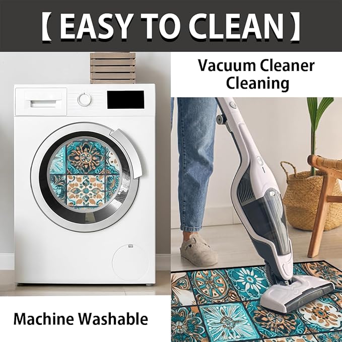 cfpolar Non-Slip Soft Half Round Door Mat, Retro Tribal Plaid Semicircle Mat for Indoor Entrance Garage Bath Living Room Patio 24 x 36 in