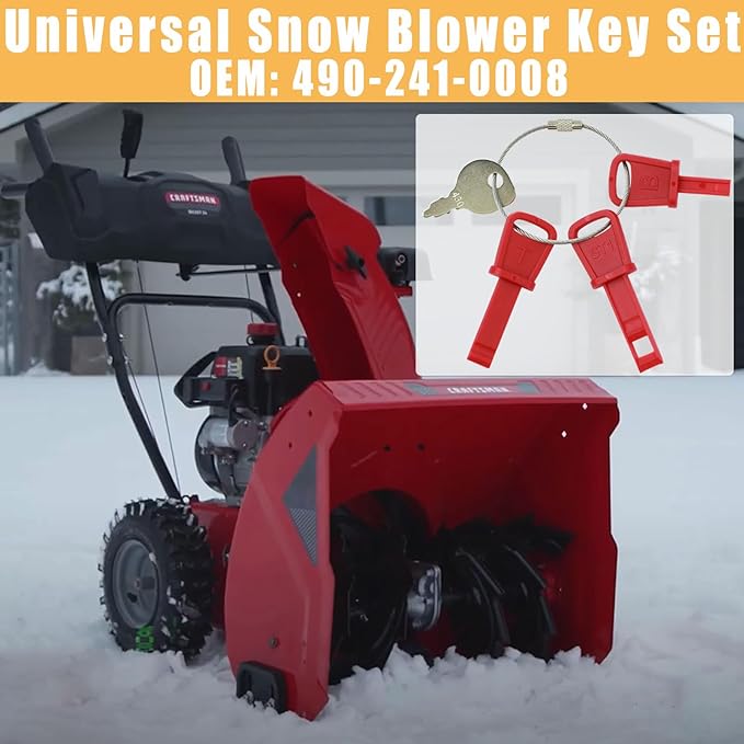Universal Snow Blower Key Set 490-241-0008 Compatible with MD Craftsan Tecuseh Troy-BLT TRO Pouln Snowthrower 4Pcs
