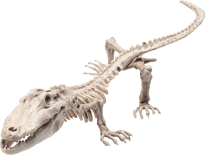Crocodile Skeleton Halloween Decoration (2 Pack) 20" Long- Weather Resistant for Indoor Outdoor Use- Upgrade Your Fall Lawn Graveyard Haunted House Cemetery Party Props, Spooky Trick or Treating Decor