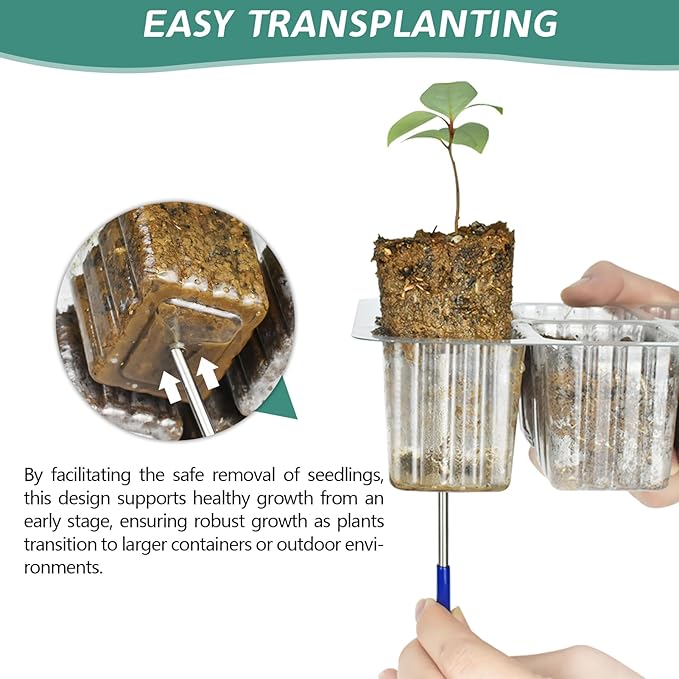 Artcome 10-Pack Seed Starter Tray - 6 Cells Each with Push-Up Ejector - Seed Starter Kit for Rapid Growth and Healthy Seedlings at Home - 30 Cells in Total