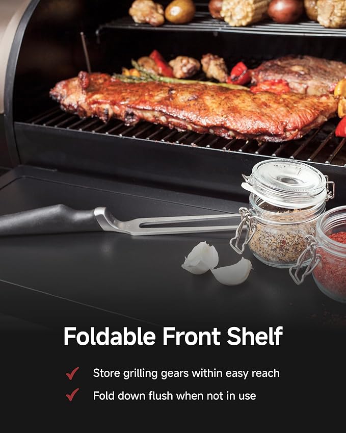 Z GRILLS ZPG-450A2 Wood Pellet Grill & Smoker, PID V2.1 Controller, 459 Sq in Cook Area, Foldbale Shelf, Meat Probe, Rain Cover, 8 in 1 BBQ Grill Outdoor Auto Temperature Control, Bronze