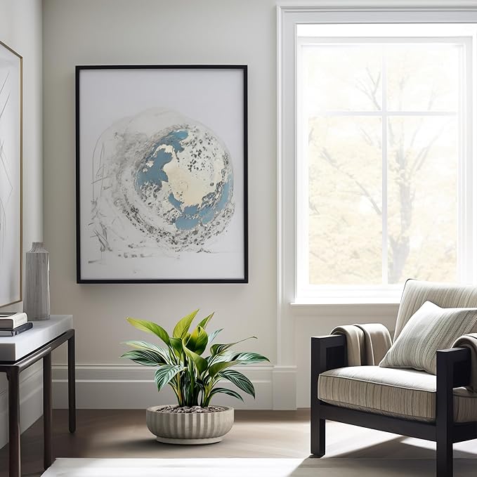 Kante Round Fulted Bowl Planter, 14.6 Inch Dia Large Concrete Flower Pots with Drainage Hole and Rubber Plug, Suitable for for Indoor Outdoor Plants, Home, Patio, Garden, Weathered Concrete