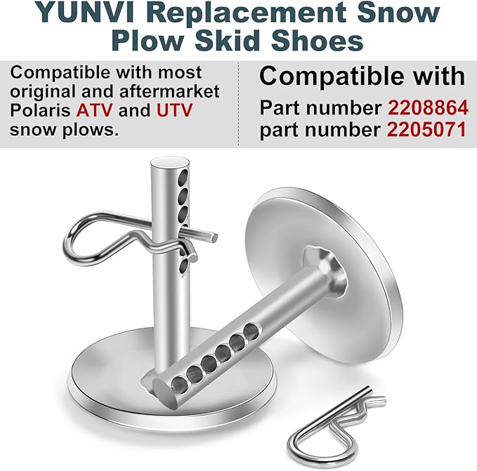 2-Pack Replacement Snow Plow Skid Shoes,Quick Release Adjustable Pin Lock Plow Skid Feet Replacement Compatible with 2014-2020 Polaris RZR 2205071 2208864