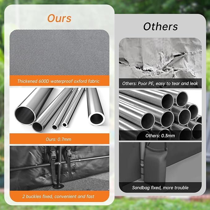 6x8 ft Outdoor Storage Shelter Shed with Roll-Up Zipper Doors & Mesh Windows, Portable Waterproof Storage Tent for Motorcycle, Bike, Firewood, Lawn Mowers, Garden Tools (Gray)