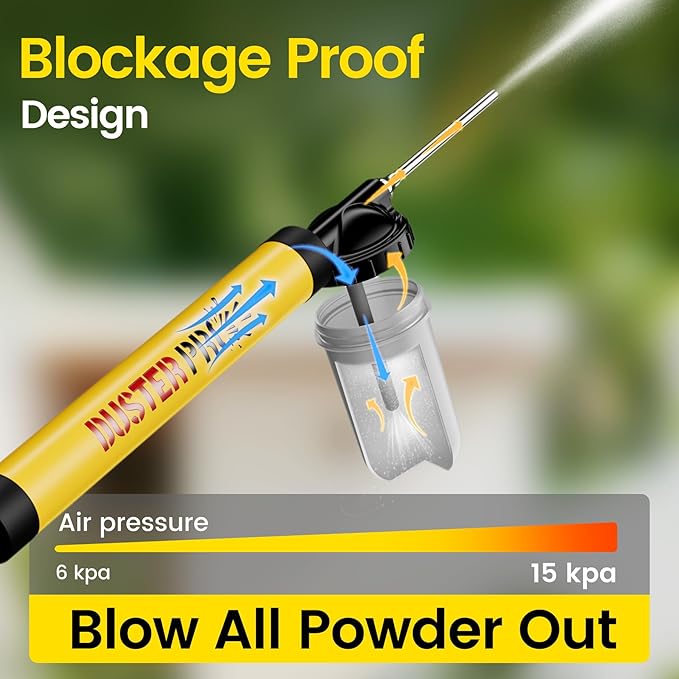 Diatomaceous Earth Powder Duster Adjustable Upto 4 FT, Powder Output Adjustable Pump Applicator, Duster, Dispenser, Sprayer, Dust Application for Diatomaceous Earth