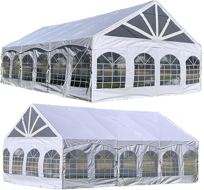 DELTA 30'x20' PE Marquee Tents for Parties, Party Tent, Carpas para Fiestas, Outdoor Wedding Tent, Heavy Duty Waterproof Canopy, Outdoor Event + Storage Bags