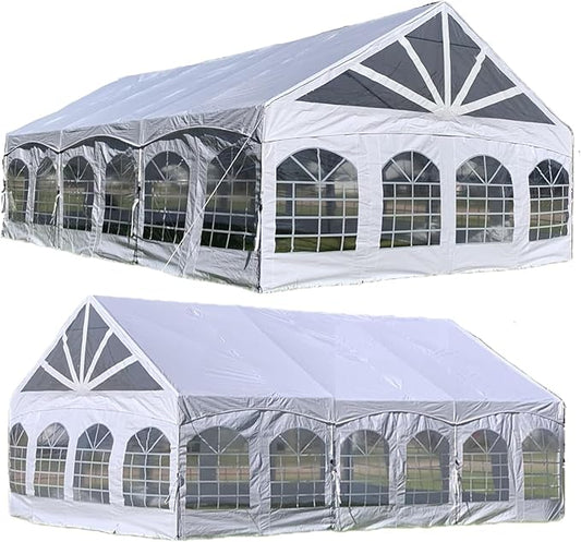 DELTA 30'x20' PE Marquee Tents for Parties, Party Tent, Carpas para Fiestas, Outdoor Wedding Tent, Heavy Duty Waterproof Canopy, Outdoor Event + Storage Bags