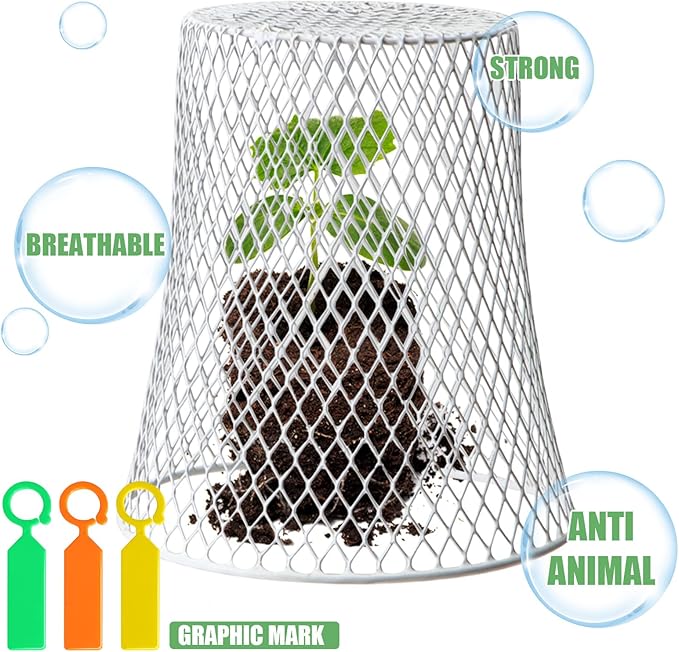 20 Pcs 99inch Chicken Wire Plant Covers Garden Cloches Metal Heavy Duty Plant Protector for Keeping Bunnies Squirrels Birds Other Out