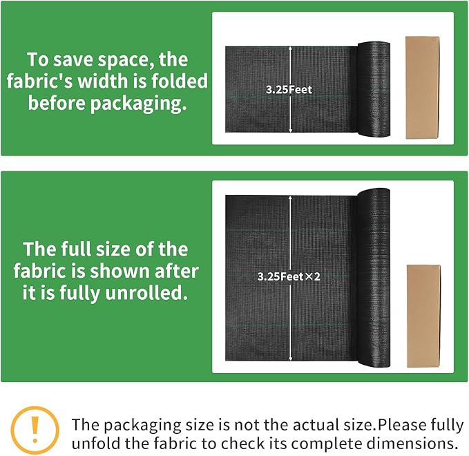 mupera Heavy Duty Weed Barrier Fabric - 6.5ft x 330ft (78"x3960") Professional Grade Landscape Fabric, UV-Resistant 3.8oz Woven PP for Driveway & Garden, Commercial Strength Ground Cover (Black)