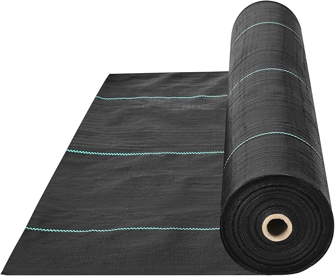 VEVOR Driveway Fabric, Heavy Duty 6x300ft 3oz Woven Landscape Fabric, Garden Weed Barrier Fabric, Weed Control Fabric, Geotextile Fabric for Landscaping, Ground Cover, Weed Block Gardening Mat, Black