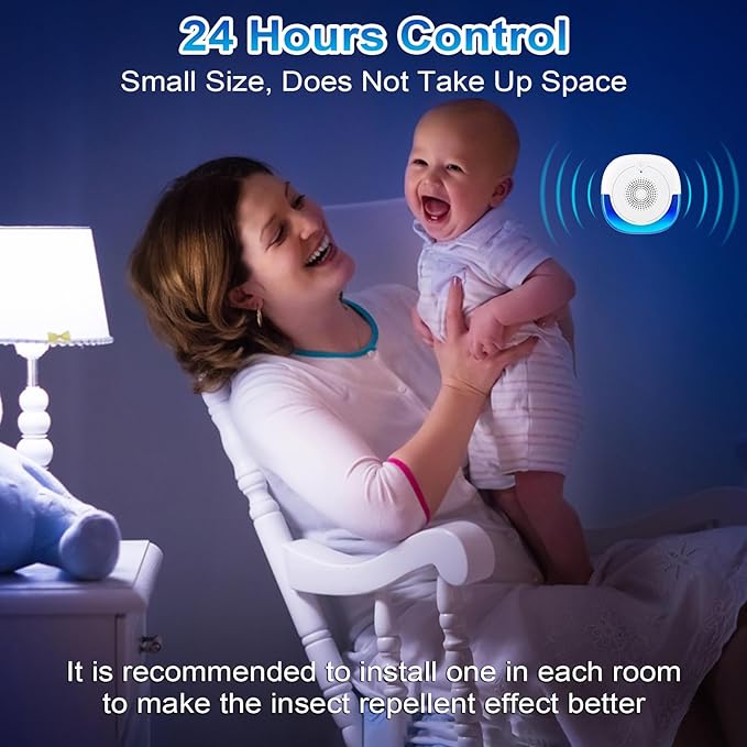 6 Pack Ultrasonic Mice Rat Repellent, Electronic Spider Bug Repellent, Indoor Roach Killer Rodent Ultrasonic Plug in for Pest, Cockroaches, Insects, Bugs, Mosquitoes