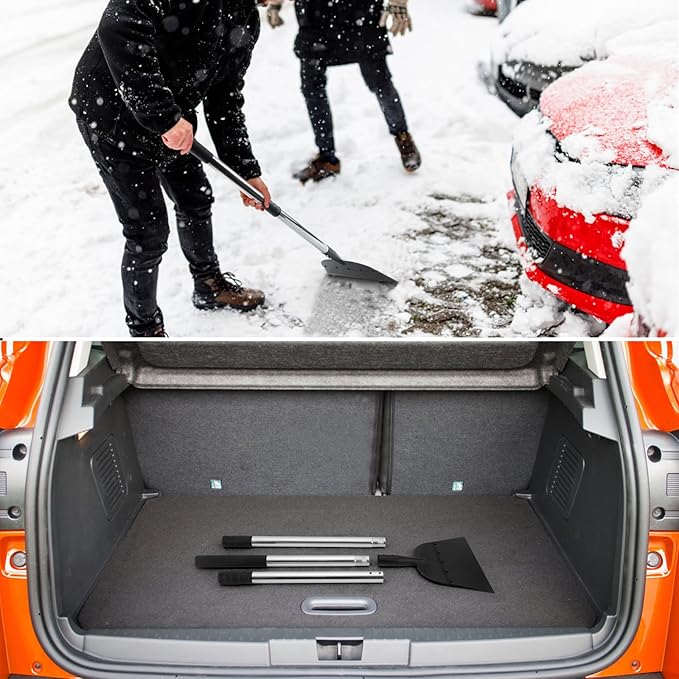 OCGIG Snow Shovel, Ice Scraper, Flat Shovel, 54 inch Ice Removal Tool for Road Outdoor Garden Cleaning Scraper, Folding Snow Ice Chopper for Walkway, Driveway Weeding Tool, Lawn Edging Weed Remove