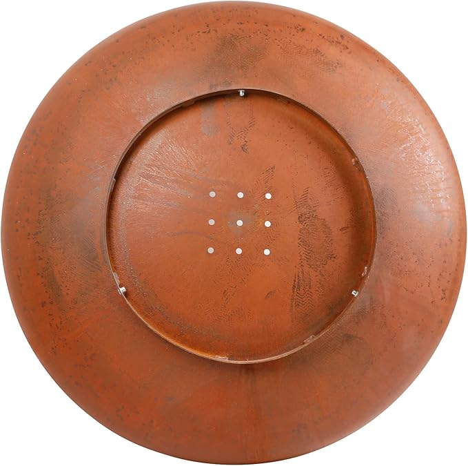 KOL 35" Dia. Heavy-Duty Fire Pit - Pre-Rusted Corten Steel Round Firepit Large Fire Bowl with Stand - Weathering Steel Wood Burning Fireplaces for Outside Backyard Deck Party Bonfire