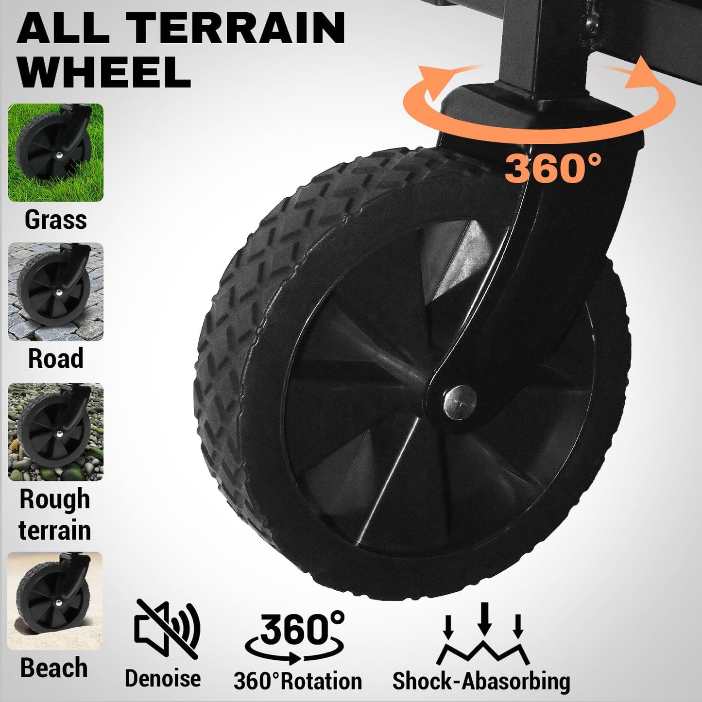 Collapsible Wagon 352LBS Capacity, Foldable Large Carts, Heavy Duty Outdoor Folding Cart with All-Terrain Wheels, Utility Garden Beach Wagon with Storage Bag Green