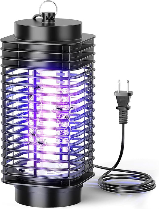 Bug Zapper, Electric Mosquito & Fly Zappers/Killer - Insect Attractant Trap Powerful Bug Zapper Light, Hangable Mosquito Lamp for Home, Indoor, Outdoor, Patio (Black)