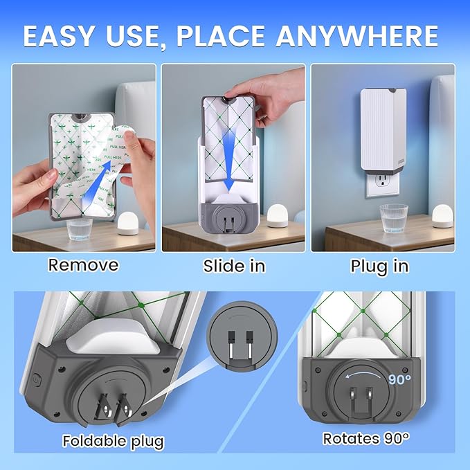 Fly Trap Indoor, 2025 Upgraded UV & Blue Light Flying Insect Trap, Plug in Fly Killer & Indoor Bug Catcher for Gnats, House & Fruit Flies, Mosquito(1 Device & 5 Cartridges)