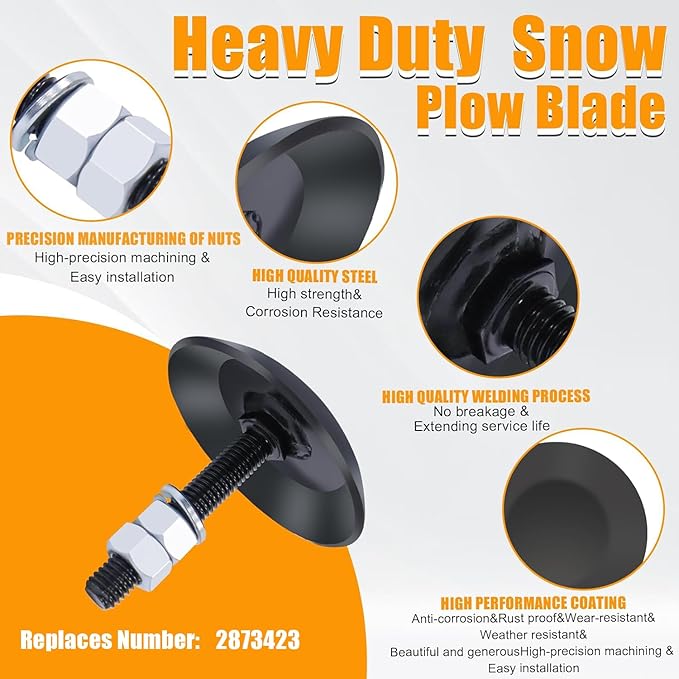 Podoy 2873423 Snow Plow Blade Heavy Duty Skid Shoes Compatible with Polaris Ranger Razor Sportsman Magnum ATV/UTV Replace 2877245