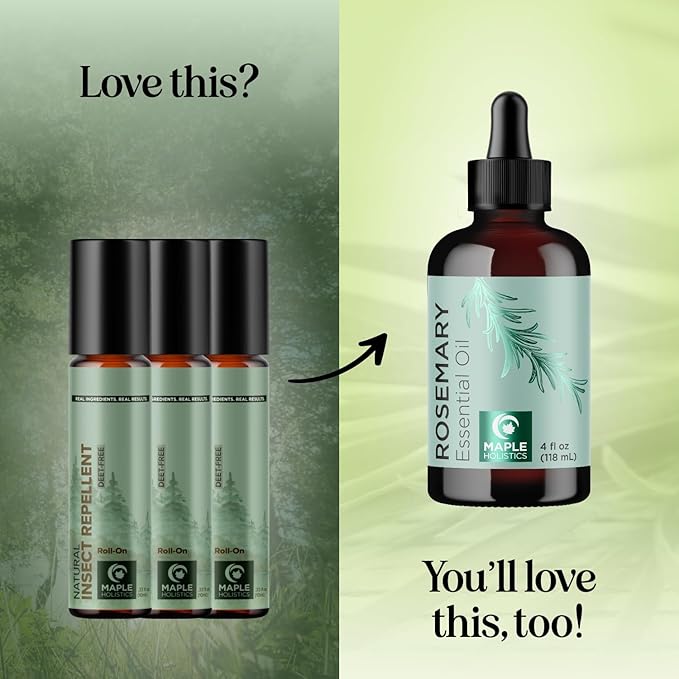 Natural Roll on Bug Repellent Stick - DEET Free Insect Repellent Stick for Kids & Adults for Ticks & Mosquitoes - Made with Citronella Rosemary & Lemongrass - Light Scent Vegan Cruelty Free (3 Pack)