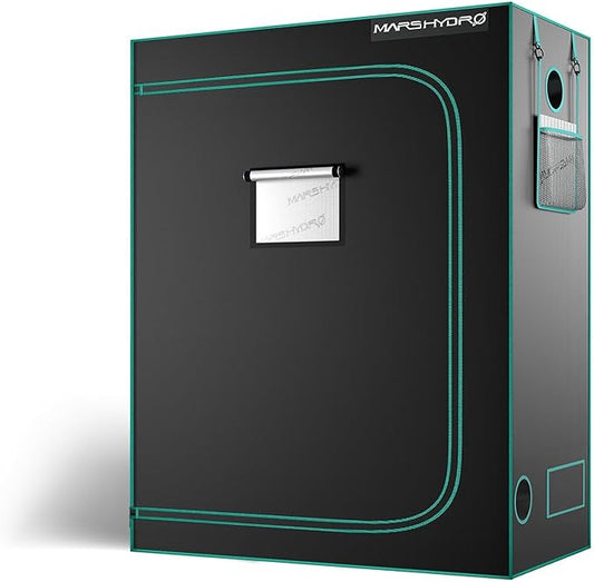 MARS HYDRO 4x2x6 Advanced Grow Tent, 48"x24"x71" High Reflective Mylar 1680D for Hydroponics Indoor Plant Growing, with Observation Window,Floor Tray and Smooth Zipper for TSL2000/SP3000