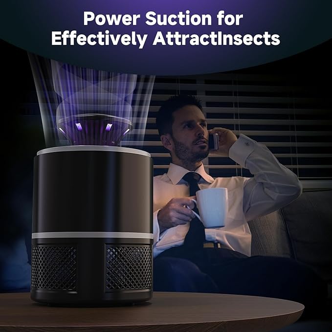 Fruit Fly Traps for Indoors, 2 in 1 Fruit Fly Trap for Home, Gnat Traps for House Indoor Bug Zapper Flying Insect Trap for Plants Moths Mosquitoes (black-2pc)