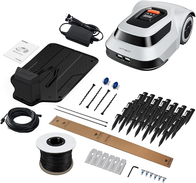 Robot Lawn Mower with Max 180m Stable Boundary Wire - Recommended 550㎡, Max 900㎡, 300% Higher Efficiency of Grid-Shaped Mowing Path, Automatic Robotic Lawn Mower with Auto Mapping & Recharge