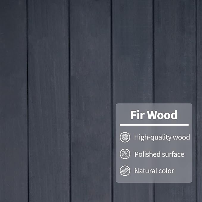 MCombo Outdoor Storage Cabinet with Shelves, Wooden Outside Storage Shed with Floor, Garden Tool Shed for Patio Yard Lawn, 0770 (Gray)