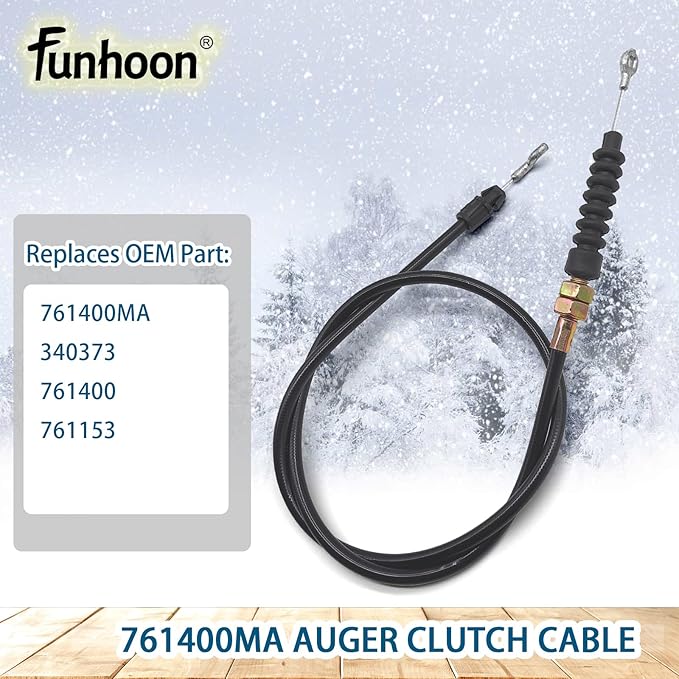 761400MA Auger Clutch Cable for Murray 627104X8 629104x35B Craftsman Briggs & Stratton Snow Blowers Replaces 340373 761400 761153