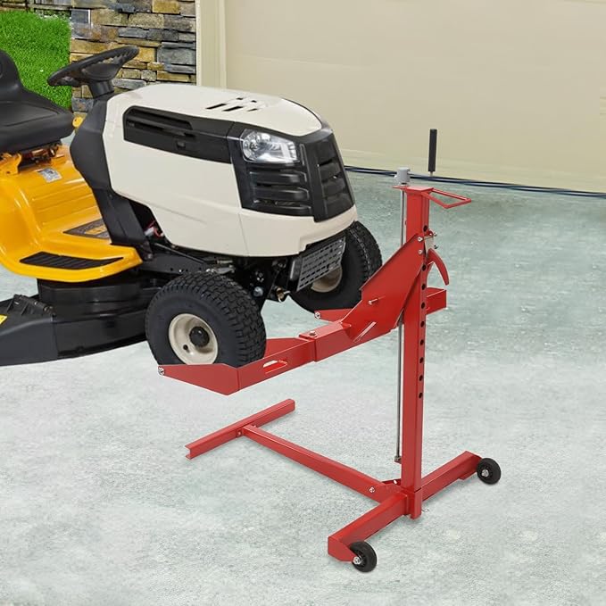 Lawn Mower Lift, 450Lbs Lawn Mower Lift Carbon Steel Lift Jack Lawnmower Lift Tool Adjustable Lawnmower Lifts w/Telescopic Design for Garden Tractors All-Terrain Maintenance and Repair(450LBS)