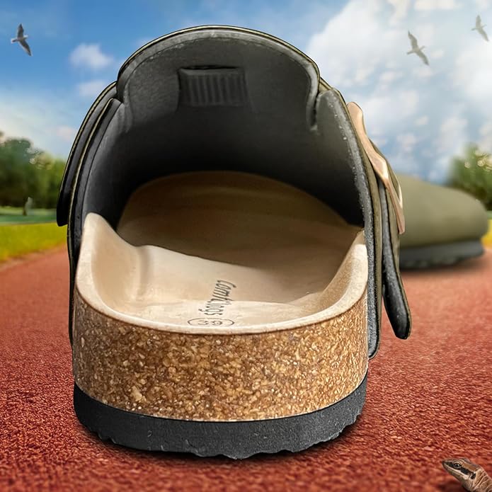 BULLIANT Comfort Clogs Slippers Sandals Nurse Work Shoes Unisex for Men Women with Cushioned Cork-Footbed