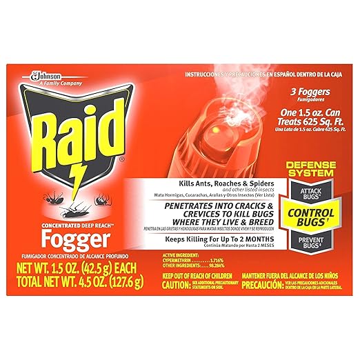 Raid® Concentrated Deep Reach Fogger, 1.5 oz, 3 Cans ( Pack of 3)