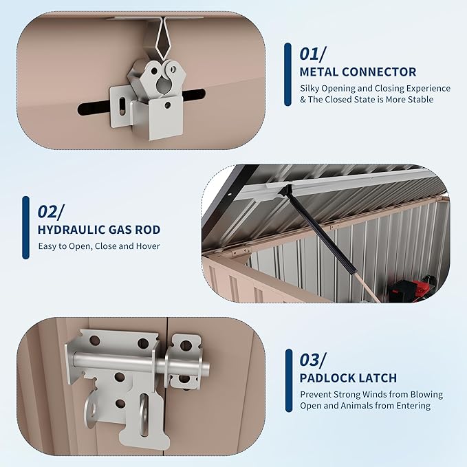 Outdoor Trash Can Storage 2 Binsgarbage Bin Storage Shed, 3x6 FT Garbage Bin Storage Shed with Chain Lid, Metal Outdoor Storage for Garden, Backyard, Lawn and Patio