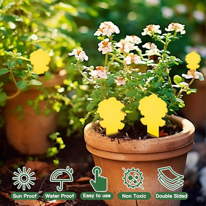 58 Pcs Ice Cream Shaped Gnat Traps, Novel Design for Easy and Conveinent Use, Yellow Sticky Traps for Fungus Gnat, Fruit Fly & Flying Insect, Ideal for Plants & Kitchens, Super Sticky, Kid & Pet Safe