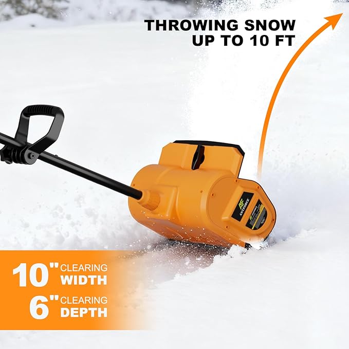 Electric Snow Shovel-Cordless Snow Removal Kit with Direction Plate & Dual-Safety Switch,Max 10" Throw Distance