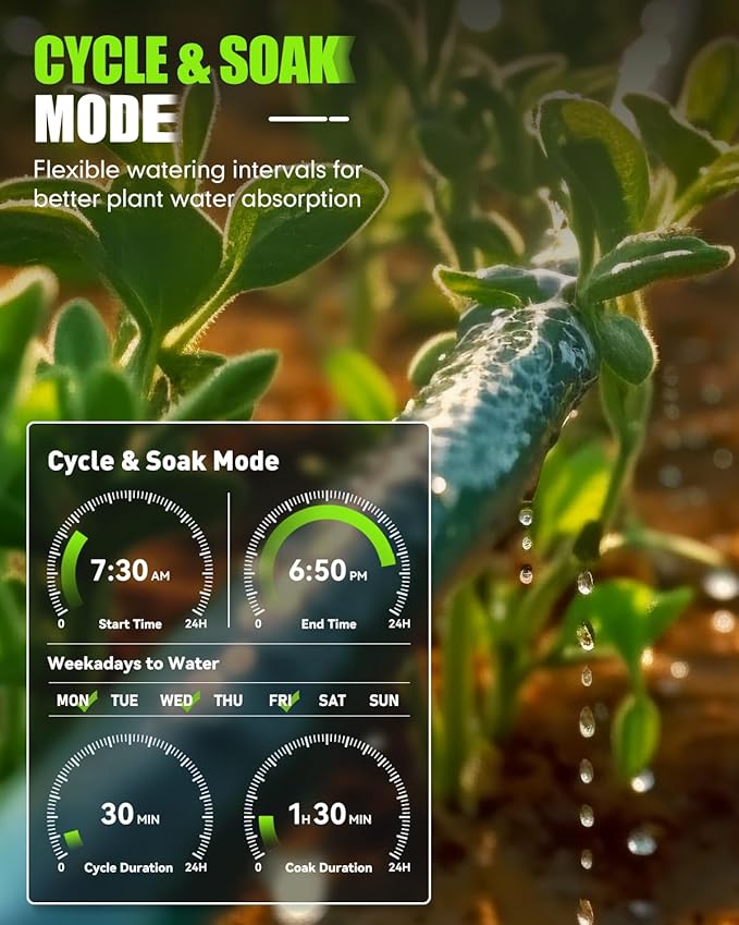 RAINPOINT Bluetooth Hose Timer with Brass Inlet,Smart Water Timer for Garden Hose with Rain Delay/Manual/Auto Watering, App Control