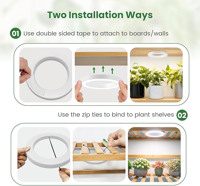 6.3" Grow Lights for Indoor Plants, 84 LEDs Full Spectrum Plant Grow Light with 6/12/16H Timer, 3 Spectrum Modes, 5 Brightness Levels, Under Cabinet Halo Plant Light for Indoor Plants