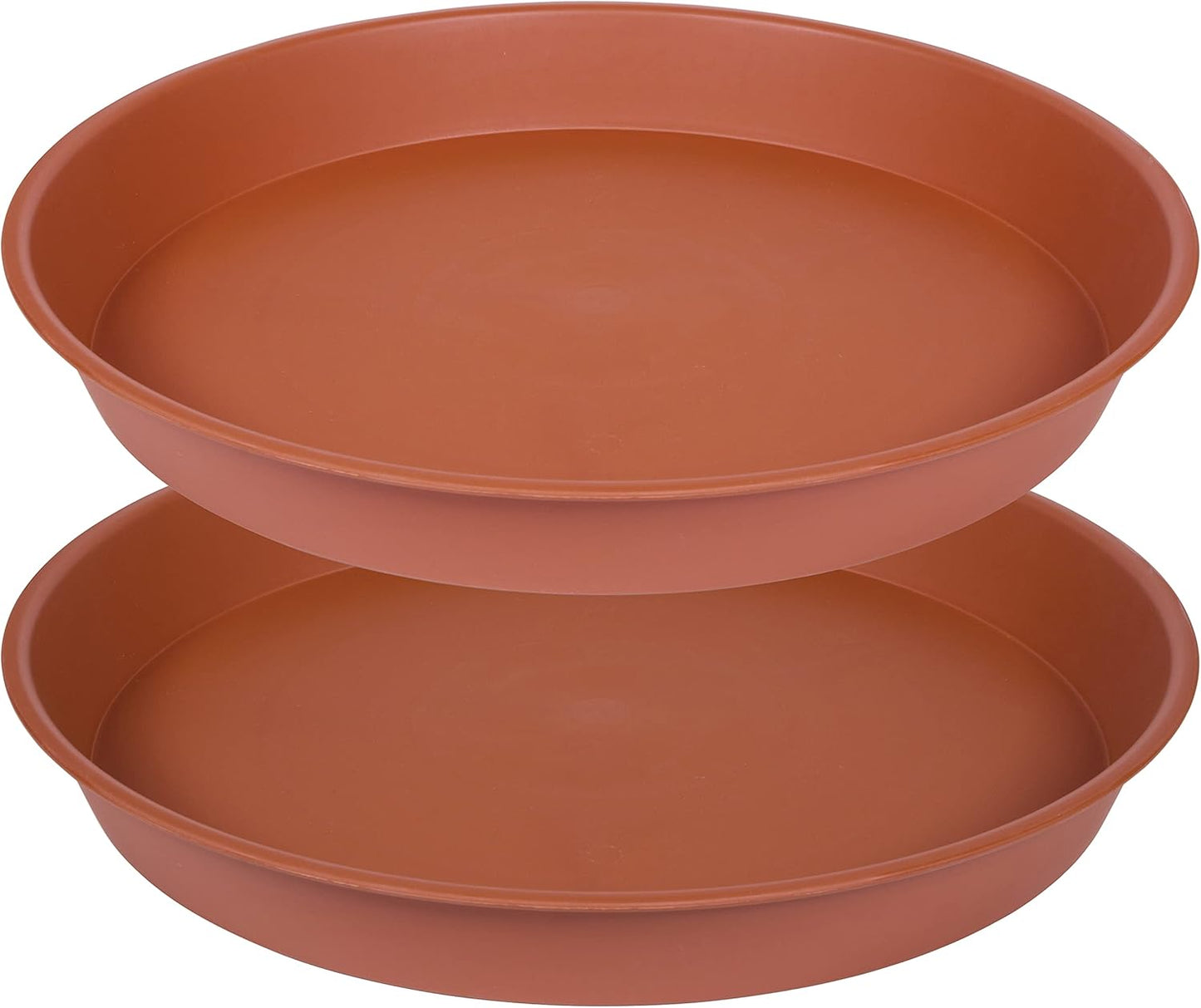 2 Pack of Bird Bath Bowl 14 inch, 1.6" Depth, 12 14 16 18 19 inch Heavy Duty BirdBath Bowls only, Plastic Round Large Plant Saucer Dish for Garden (14", Terracotta)