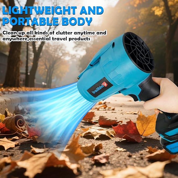 Electric Cordless Leaf Blower 800g Thrust Handheld Leaf Blower 2 X 4.0Ah Batteries and Charger Included, Lightweight Leaf Blowers for Patio Cleaning, Lawn Care, Blowing Leaves and Dust