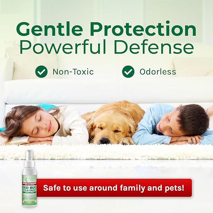 Extra Strength Bed Bug & Mite Natural Travel Spray - TSA Approved Size - Child & Pet Friendly - Stain & Odor Free - for Hotel, Suitcase, Backpack, Shoes - 66% Stronger Formula(2pk, 3 oz)